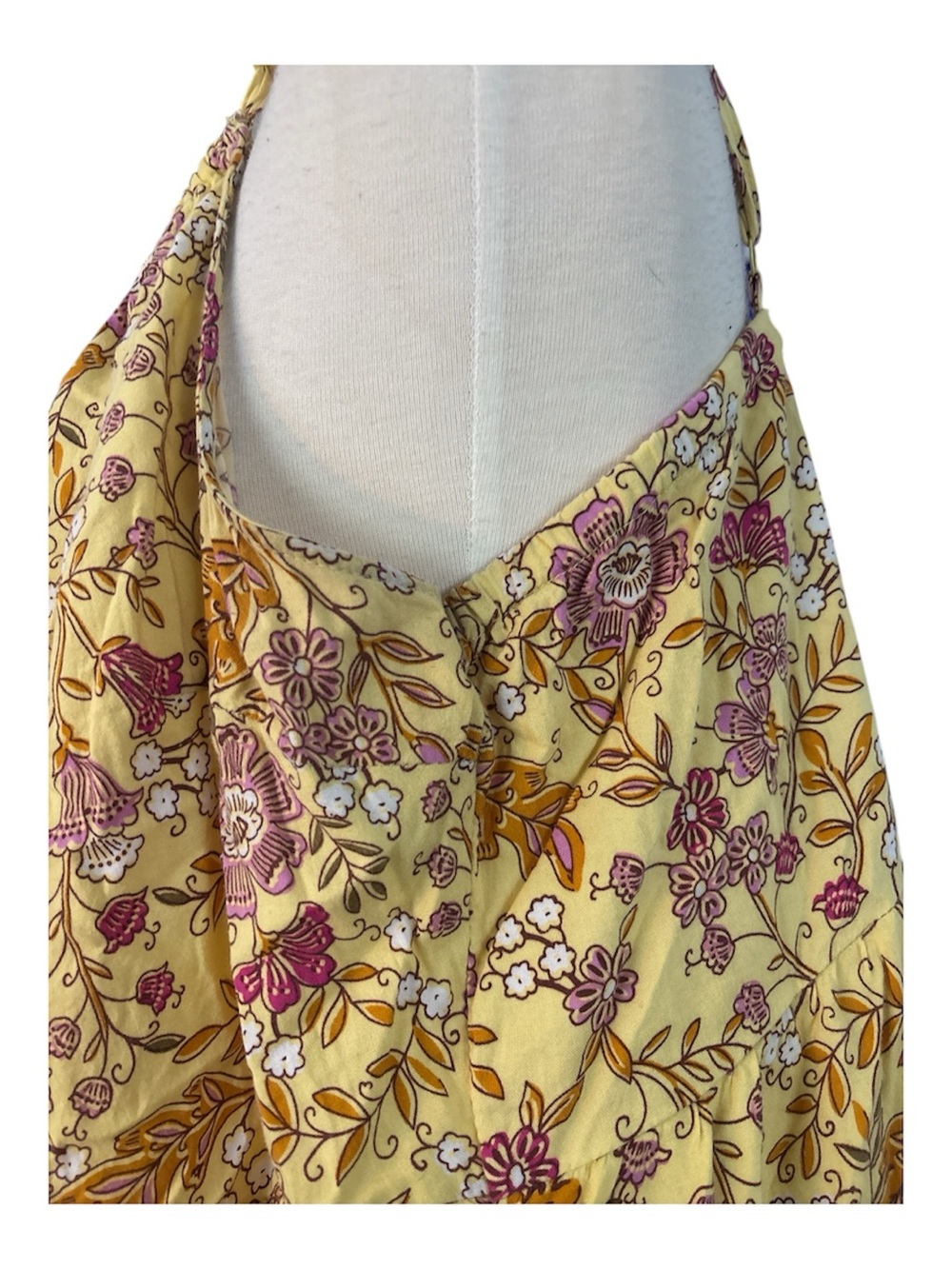 Old Navy Yellow Floral Midi Dress - Picture 4 of 5